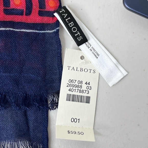 NWT Talbots Nautical Printed Scarf Wrap - Picture 7 of 9